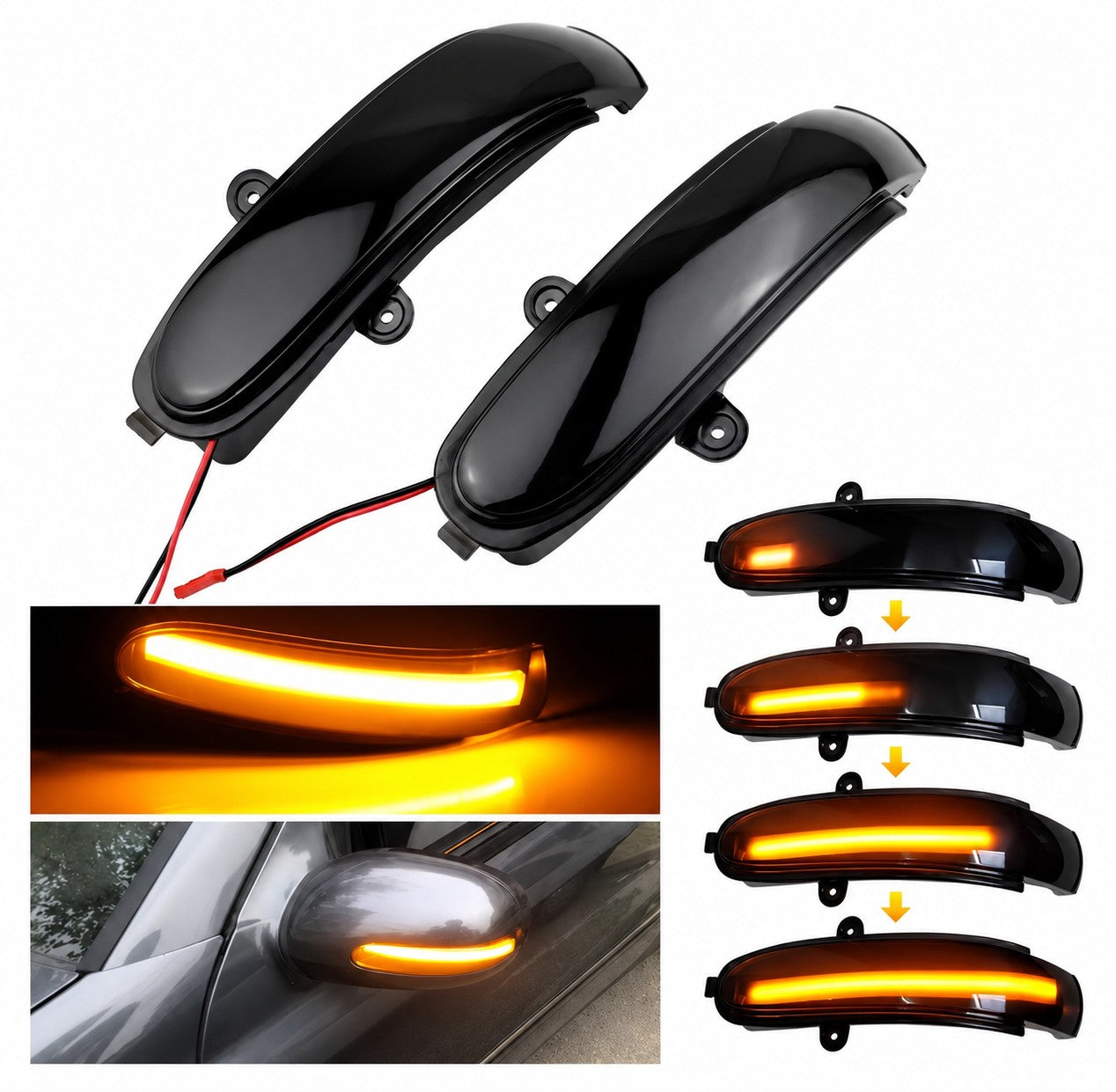 Dynamische LED Spiegelblinker Smoke für Mercedes C-Klasse W203 / S203 / CL203 (2000–2007)
