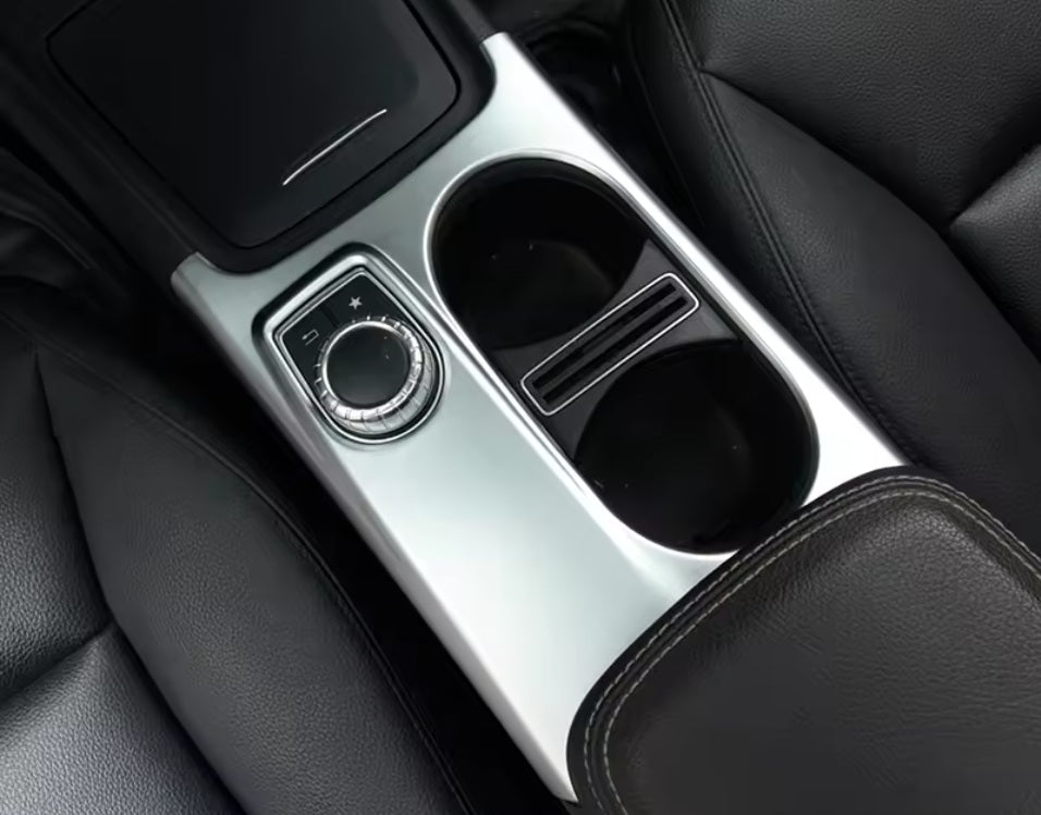 Getränkehalter Abdeckung für Mercedes A GLA CLA C117 W117 W176 X156 Mittelkonsole Blende Edelstahl