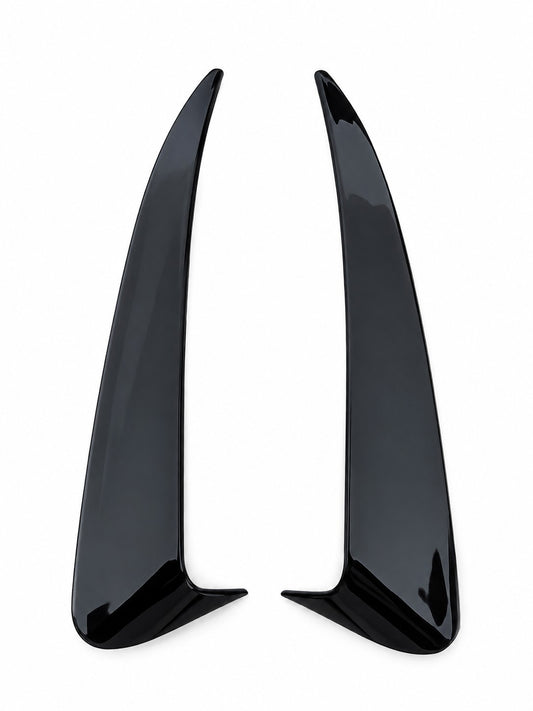Heckstoßstange Flossen für Mercedes Benz Spoiler Aero Flaps W205 C43 C63 AMG Schwarz