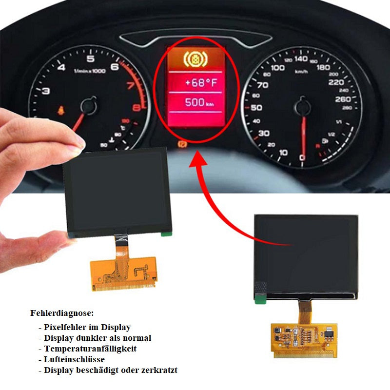 FIS MFA LCD VDO Display für AUDI TT A3 S3 A4 A6 Tacho Screen Dashboard